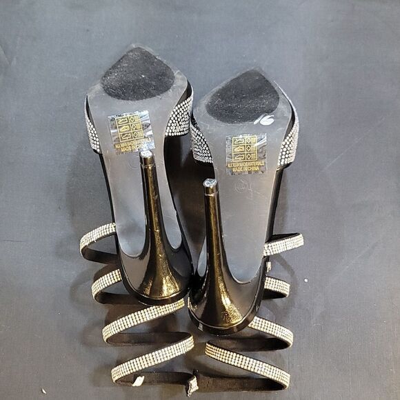 BRAND NEW BERNESS OPEN HEELS WITH STRASS STRAP SANDAL - Picture 12 of 14